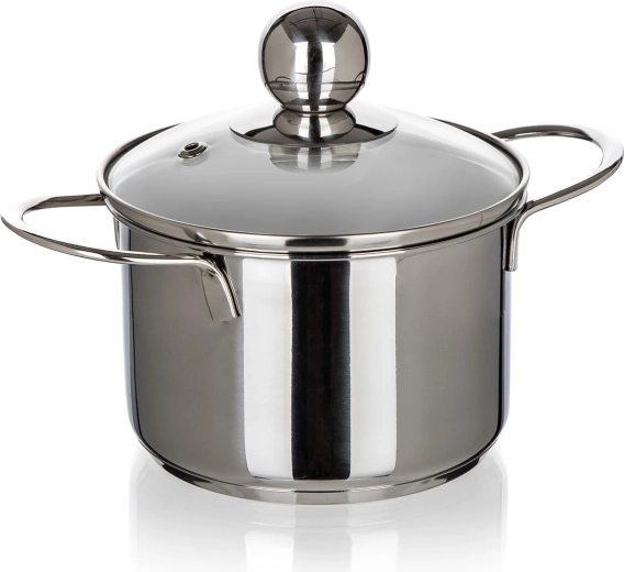Garnek ze stali nierdzewnej ze szklaną pokrywką 0,85 l, 12 cm PICCOLO