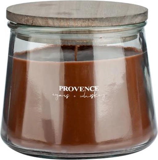 Zapachowa świeca w szkle Provence z drewnianym knotem cigars & whisky 28 h