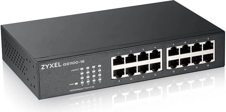 Zyxel gigabitowy niezarządzalny switch GS1100 z 16 portami