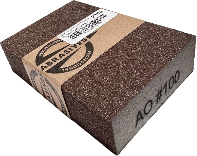 Czterostronna gąbka ścierna Professional abrasives 100 × 70 × 25 mm, gradacja 100