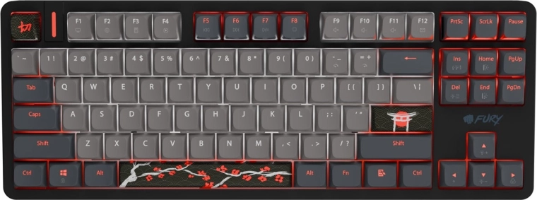 Magnetyczna klawiatura gamingowa Fury Kanabo K6 RGB US czarno-szara
