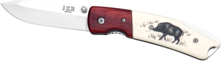 JOKER JKR0368 składany nóż myśliwski 7,5 cm z motywem dzika