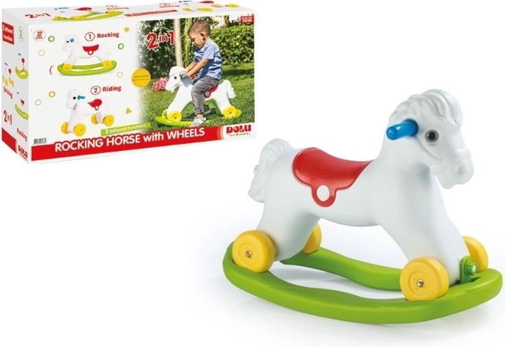 DOLU 2w1 koń na biegunach z kółkami