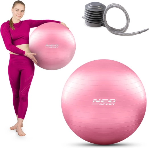 Piłka fitness 55 cm różowa z pompką NEO SPORT