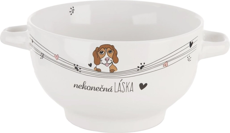 Ceramiczna miska dla psa NIESKOŃCZONA MIŁOŚĆ, 14 cm
