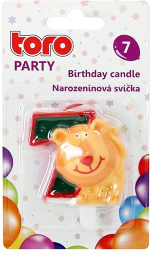 Świeczka tortowa cyferka 7 z lwem TORO 5 cm