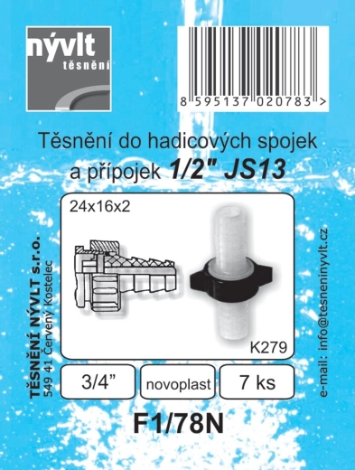 Uszczelki do przyłączy i złączy węży 3/4" 24 × 16 × 2 mm, zestaw 7 szt.