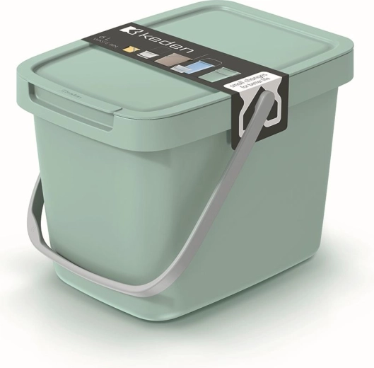Kosz na śmieci z pokrywą 6 l jasny zielony