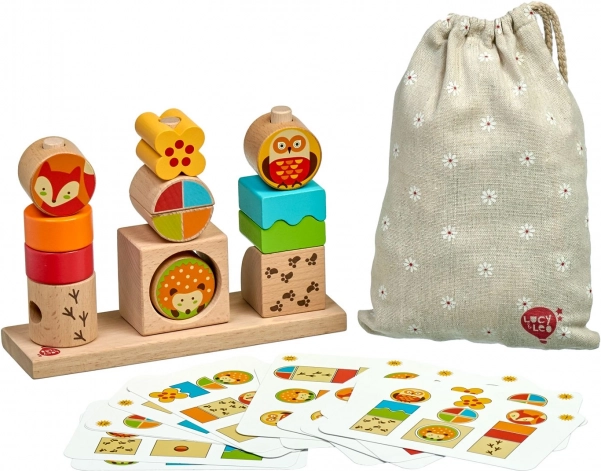 Lucy & Leo drewniana układanka Dzień i noc z wzorami
