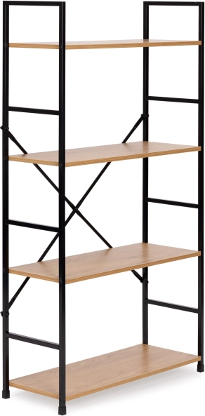 Nowoczesna szeroka drewniana półka z 4 poziomami