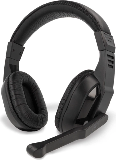 Setty przewodowe słuchawki nauszne z mikrofonem, 150 cm, złącze 3,5 mm, czarne