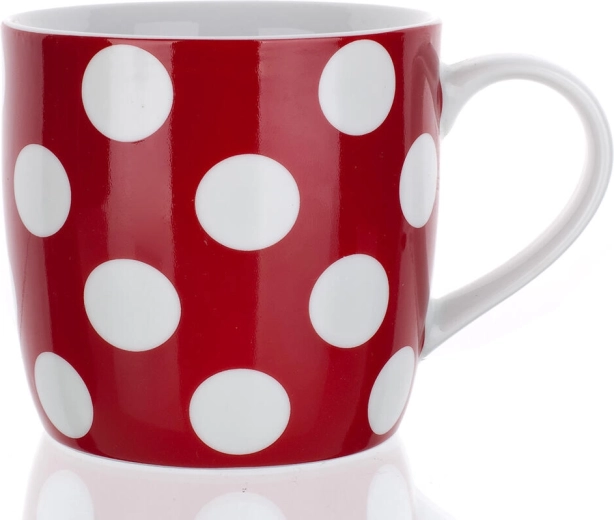 Ceramiczny kubek w kropki 310 ml czerwony