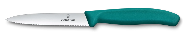 Nóż kuchenny do owoców i warzyw VICTORINOX Swiss Classic, 10 cm, ząbkowany, spiczasty, zielony