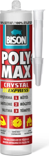 Bison Poly Max Crystal Express przezroczysty klej i masa uszczelniająca 300 g