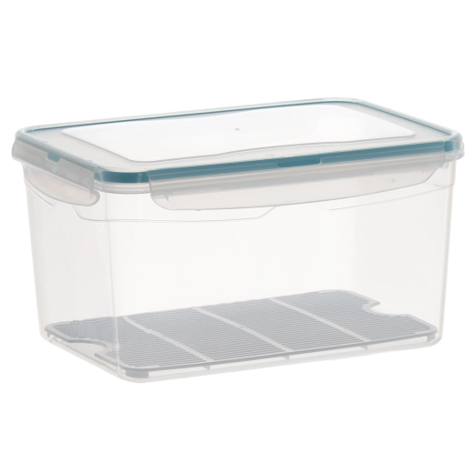Plastowy pojemnik na żywność z pokrywką, uszczelką i kratką 4,5 l