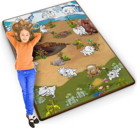 Rolowana piankowa mata do kolorowania RICOKIDS 120 × 92 cm z pisakami