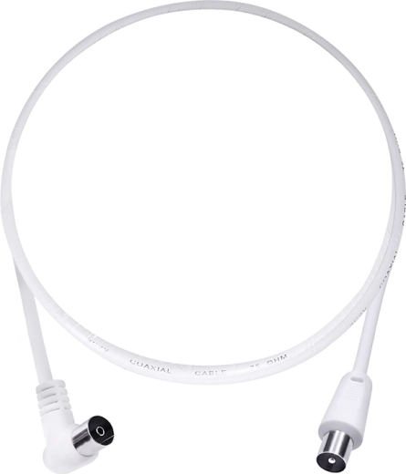 Solight antenowy kabel koncentryczny 3C2V ze złączami kombinowanymi, 2 m, biały