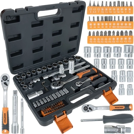 Zestaw narzędzi w walizce Bigstren 72 elementy z grzechotkami 1/4" i 1/2" (72T)