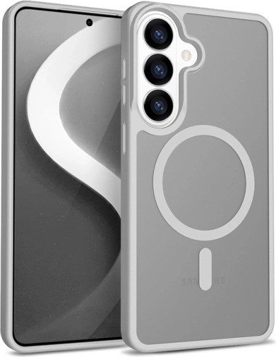 Hybrid Matte Magnetic etui z MagSafe do Samsung Galaxy S26 – szare