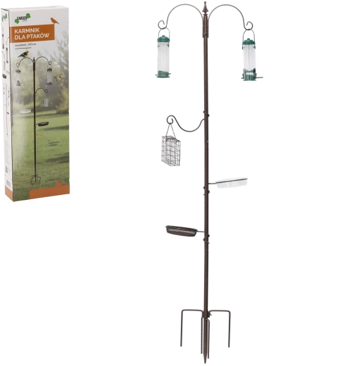 Ogrodowy karmnik dla ptaków 190 cm ze stali nierdzewnej