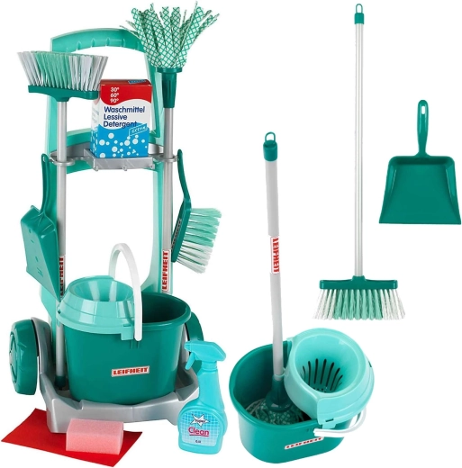 Dziecięcy wózek do sprzątania LEIFHEIT z mopem, szczotką i akcesoriami KLEIN