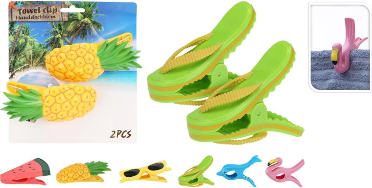 Klipy do ręcznika plażowego – mix dekorów (2 szt.)