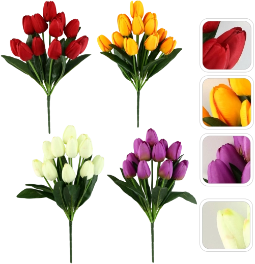 Sztuczny bukiet 12 tulipanów mix kolorów 43 cm