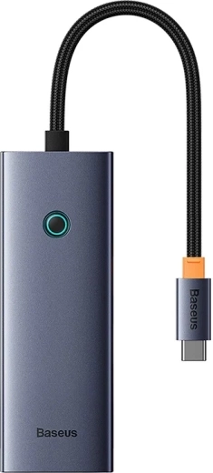 Hub USB-C Baseus UltraJoy 5w1 (HDMI 4K@30 Hz, 3× USB 3.0, USB-C PD) szary