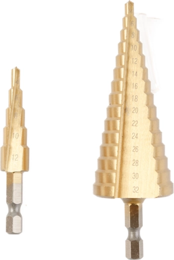 Zestaw wierteł stopniowych do metalu 4–32 mm, 2 sztuki