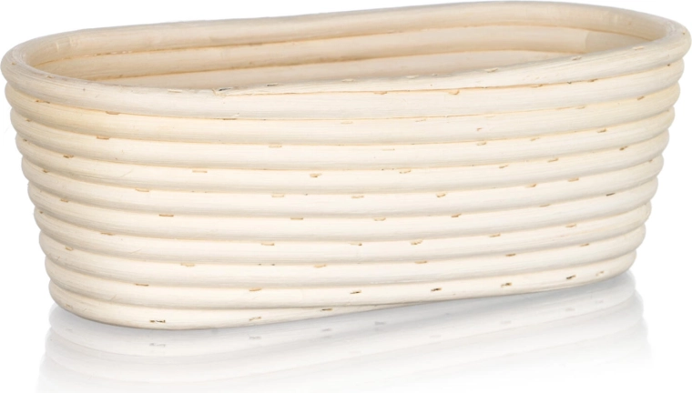Owalny koszyk do wyrastania chleba 26 × 13 × 9 cm z naturalnego rattanu z motywem kłosa