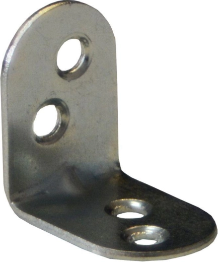 Kątownik montażowy z przetłoczeniem 25 × 18 × 1,5 mm, ocynkowany, biały (15 szt.)
