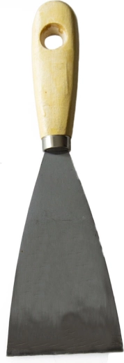 Nierdzewna szpachelka klinowa 60 mm z drewnianą rękojeścią