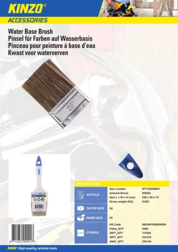 Płaski pędzel Kinzo 60 mm