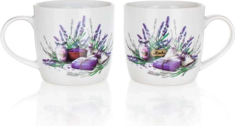 Ceramiczne kubki LAVENDER 360 ml, zestaw 2 szt.