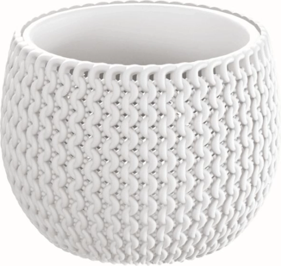 Doniczka Splofy Bowl z wkładem 18 cm biała