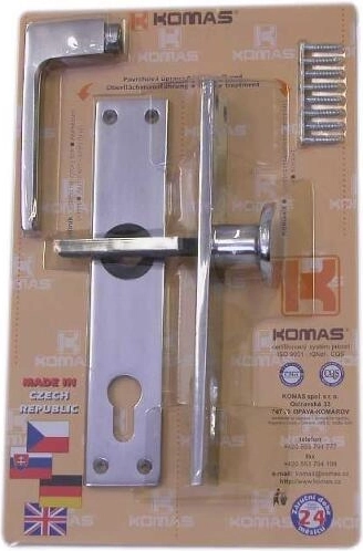 Klamka drzwiowa z gałką na wkładkę, aluminium