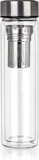Podwójna szklana butelka na herbatę i napary 500 ml z sitkiem DOBLO