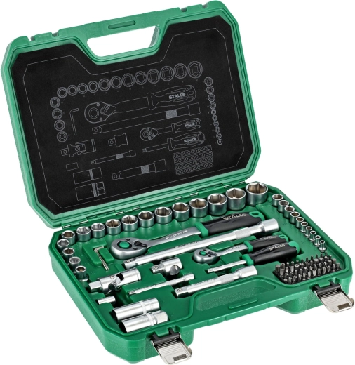 Zestaw narzędzi STALCO 1/2" + 1/4" (84 elementy) w walizce