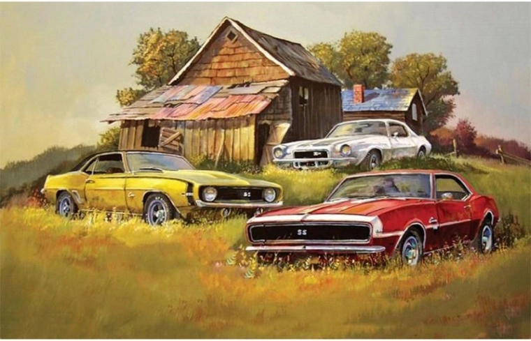 Mozaika diamentowa Chevrolet Camaro SS – 3 klasyki 40 × 30 cm - 1 sztuka