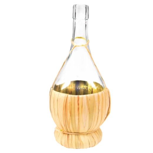 Szklana butla Fiasco 2 l w słomkowym koszyku Chomik