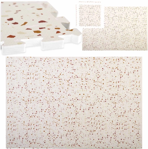 Piankowa mata puzzle Ricokids terrazzo 175 × 118 cm - 6 szt.