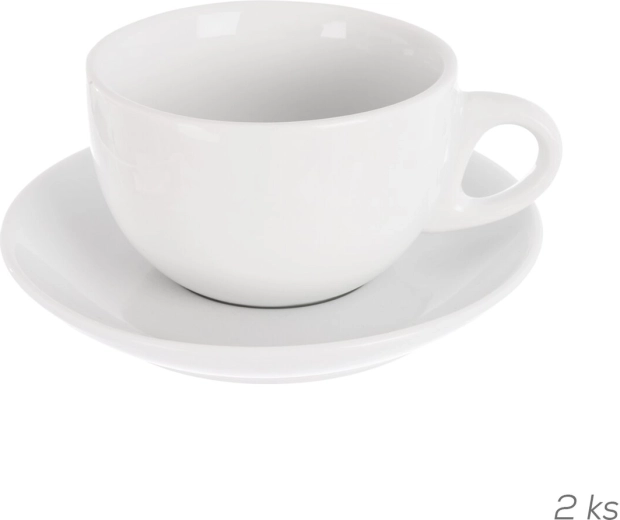 Porcelanowy jumbo kubek ze spodkiem Mona, 2 szt.