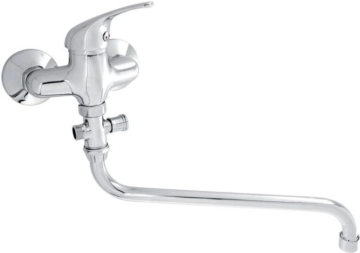 Ścienna bateria wannowa TITANIA IRIS, chrom, wylewka 330 mm