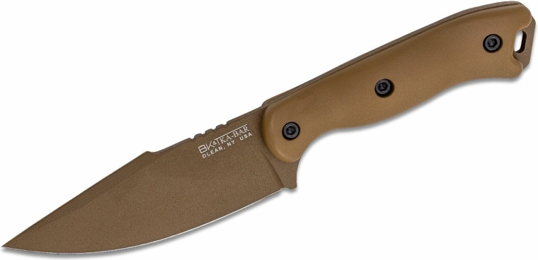 Uniwersalny nóż KA-BAR Becker Harpoon 11,6 cm, piaskowy brąz, Zytel, kabura z polimeru