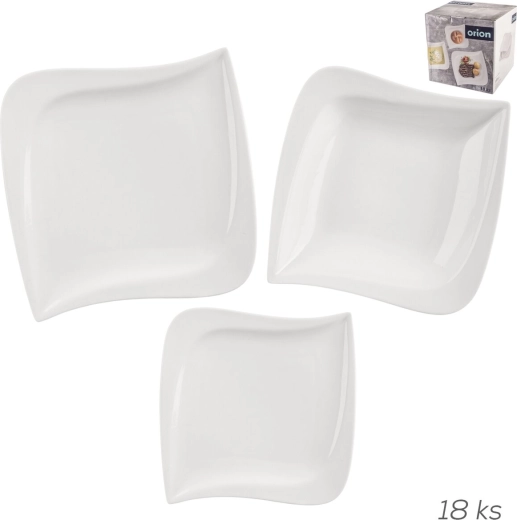 Mona Musica porcelanowy zestaw obiadowy talerzy kwadratowych 18 szt.