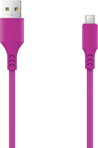 Setty kabel USB–microUSB 1 m, 2 A, purpurowy