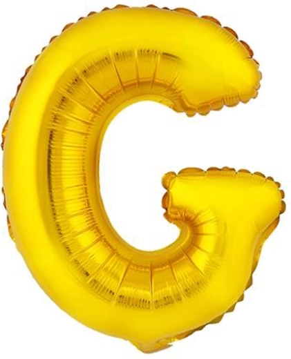 Balon foliowy litera G 30 cm złoty