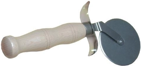 Nóż do pizzy ze stali nierdzewnej z drewnianą rączką 6 cm