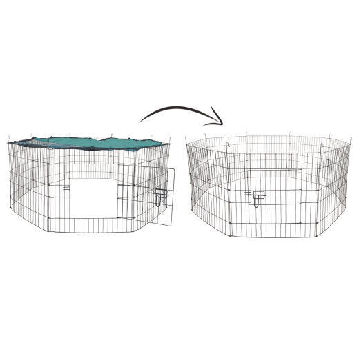 Zewnętrzna zagroda dla zwierząt z siatką cieniującą, 8 paneli 56 × 57 cm