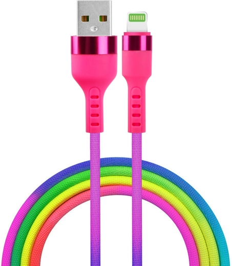 Setty kabel USB–Lightning 1,2 m 2,1 A tęczowy